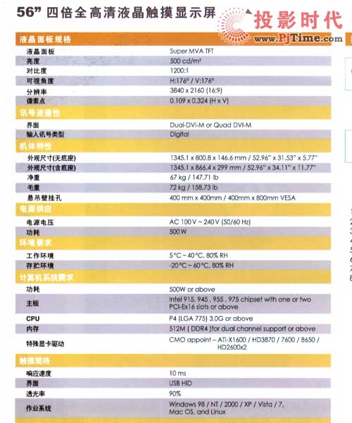 奇菱科技56寸四倍全高清液晶触摸显示屏ST-HB56A1L