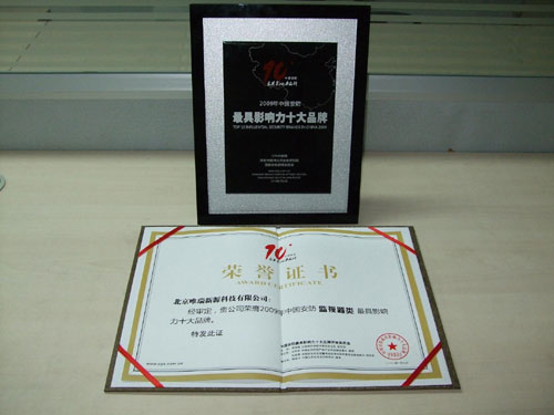 Vewell荣获2009年中国安防十大品牌