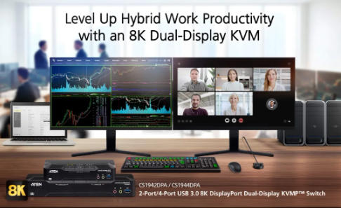 释放多任务生产力极限:ATEN 宏正推出 8K 双屏 KVMP™ 解决方案,更新桌面效能体验