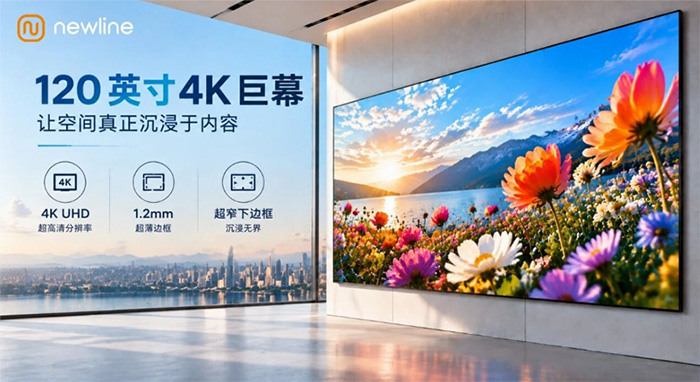 新品上市|巨幕无界,Newline NT 120 为大空间显示而生